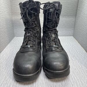 Bates Tactical Boots Men's 12M Black Leather‎ Nylon Side-Zip ASTM Safety Toe EH